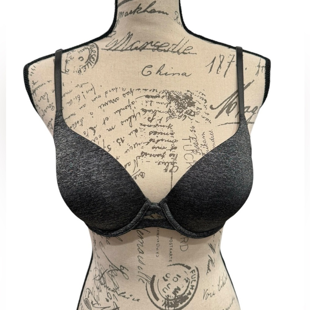 Victoria’s Secret Perfect Coverage Bra Heather Black Size 32D